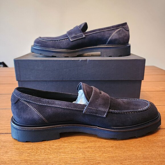 Good Man Brand Lexington Sude Loafer Dress Shoe Navy G956-21 Mens 10.5 New $228 main image 8